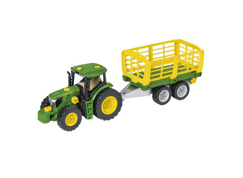 John Deere Tractor with wood-and hay cart