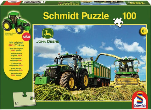 John Deere 7310R Puzzle. 100 Pieces & Siku Tractor