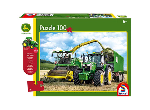 John Deere 6195R Puzzle. 100 Pieces & Siku Tractor